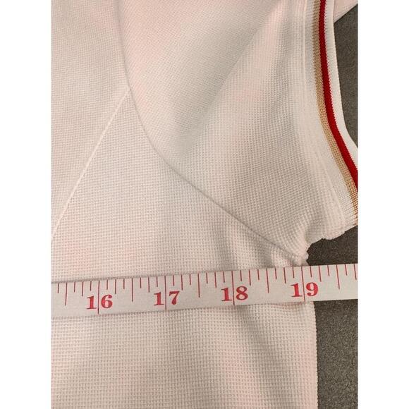 EP Pro Tour Tech Medium Polo Shirt Short Sleeve Half Zip Striped Cuffs Womens - Picture 6 of 7